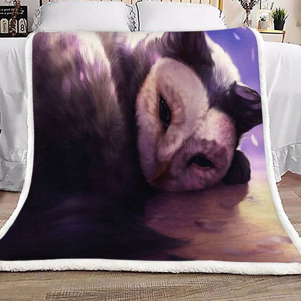 Owl Sherpa Fleece Blanket