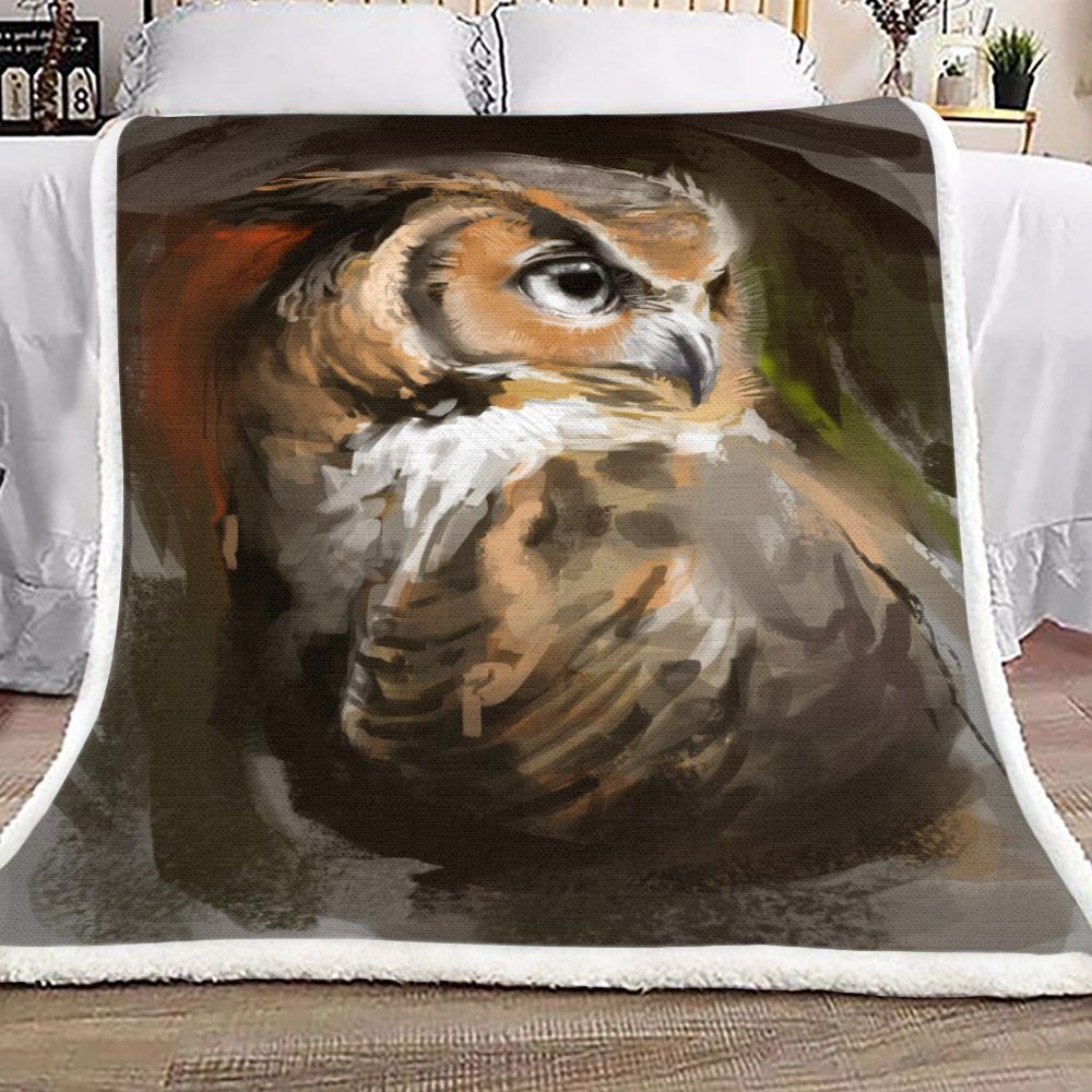 Owl Sherpa Fleece Blanket