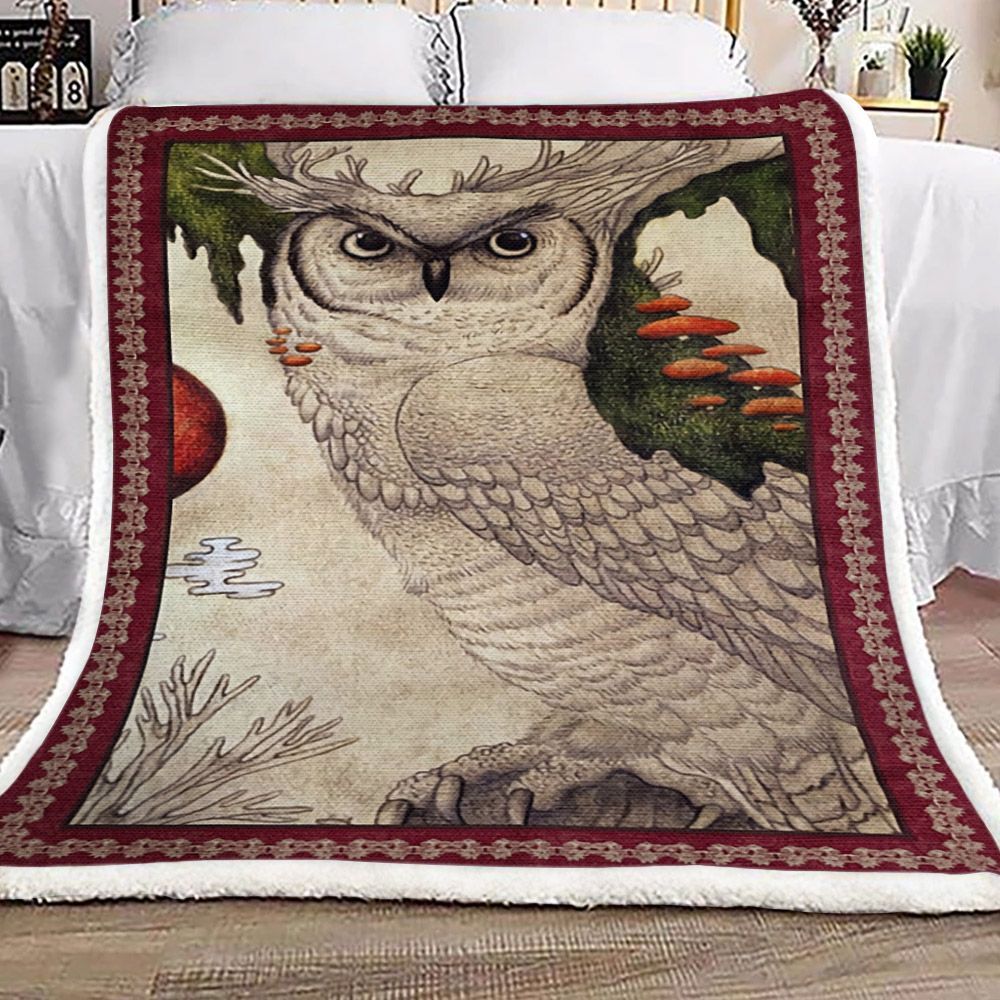 Owl Sherpa Fleece Blanket