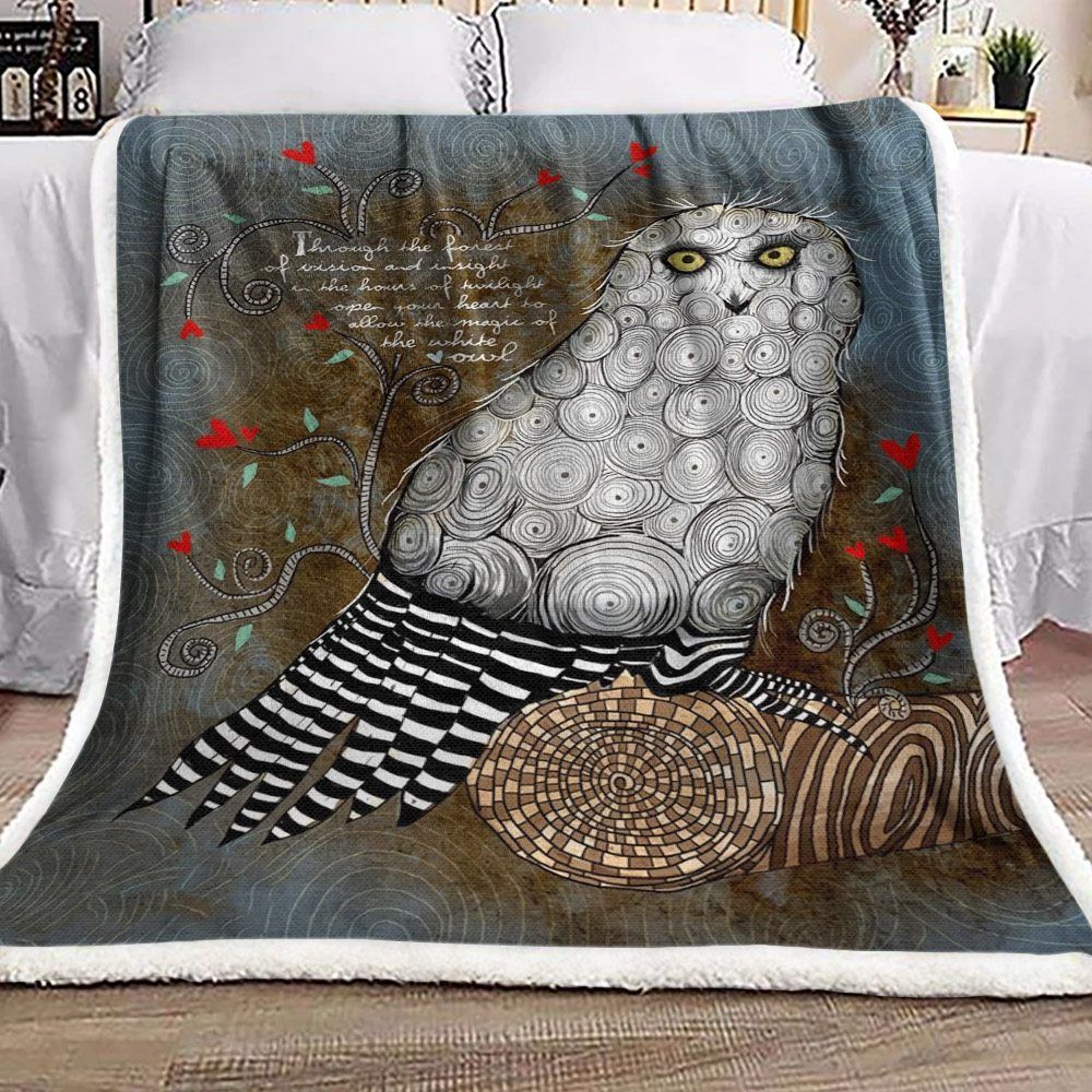 Owl Sherpa Fleece Blanket