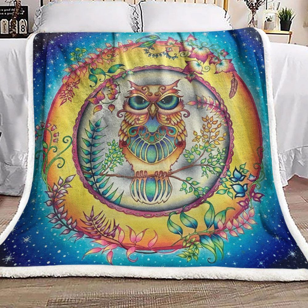 Owl Sherpa Fleece Blanket
