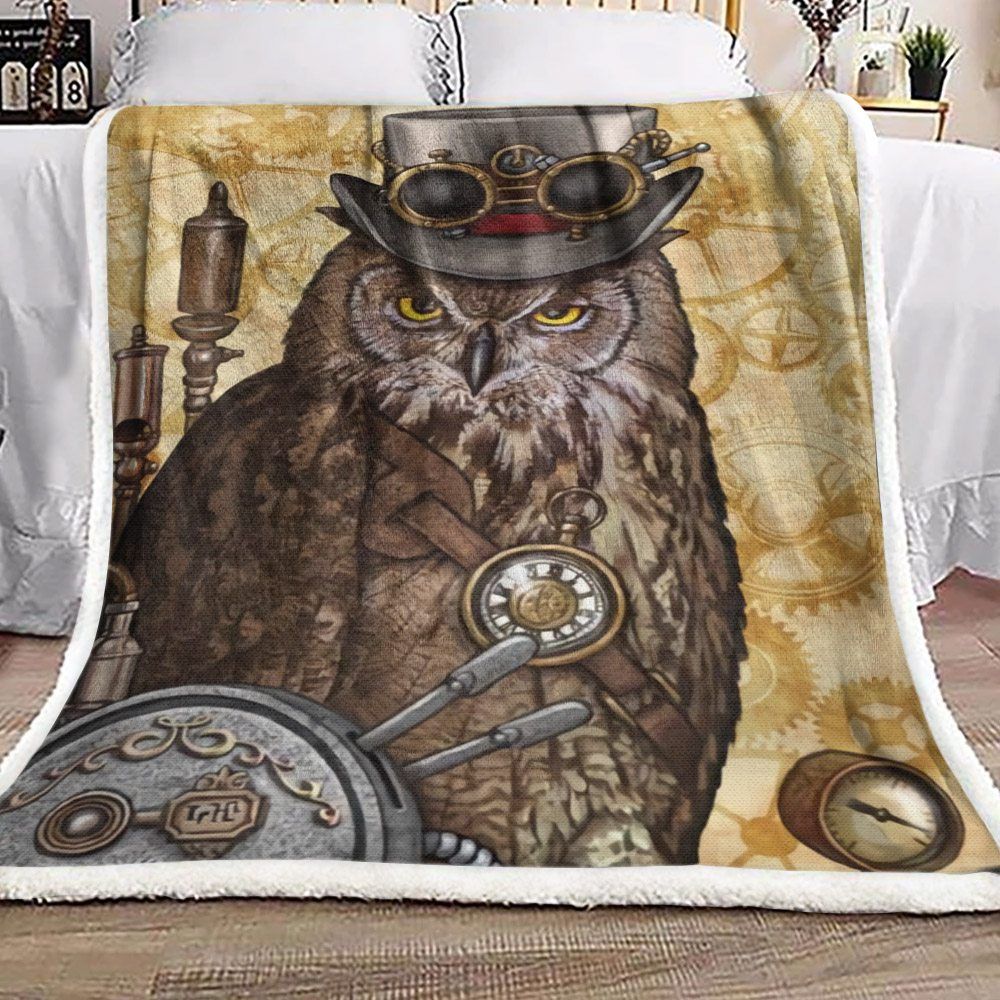 Owl Sherpa Fleece Blanket