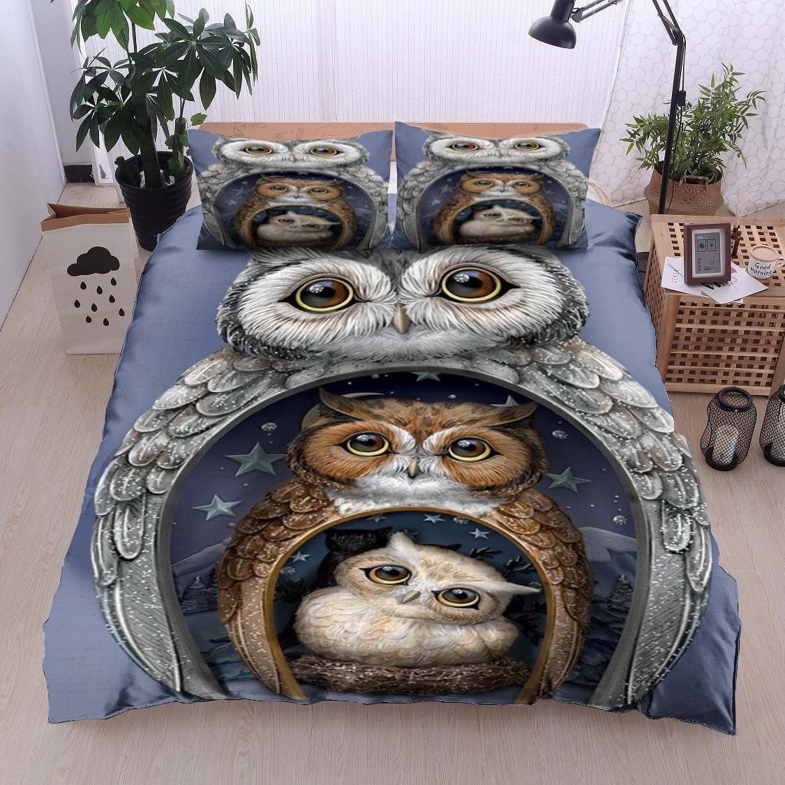 Owl Cotton Bed Sheets Spread Comforter Duvet Cover Cotton Bed Sheets Spread Comforter Bedding Set