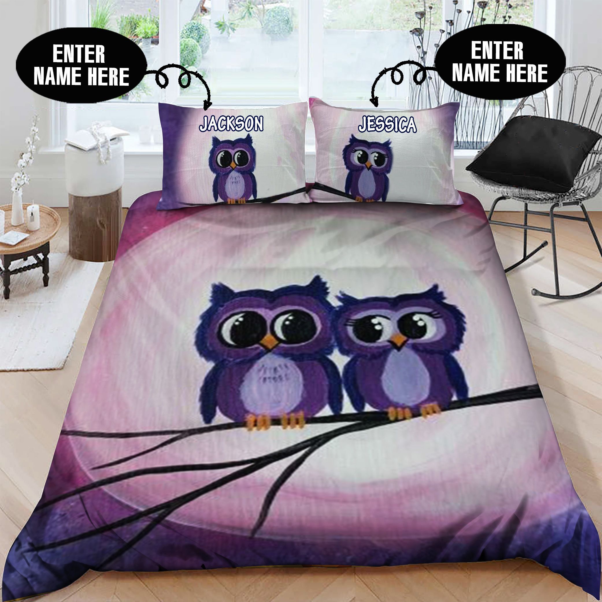 Owl Personalized Bedding Set