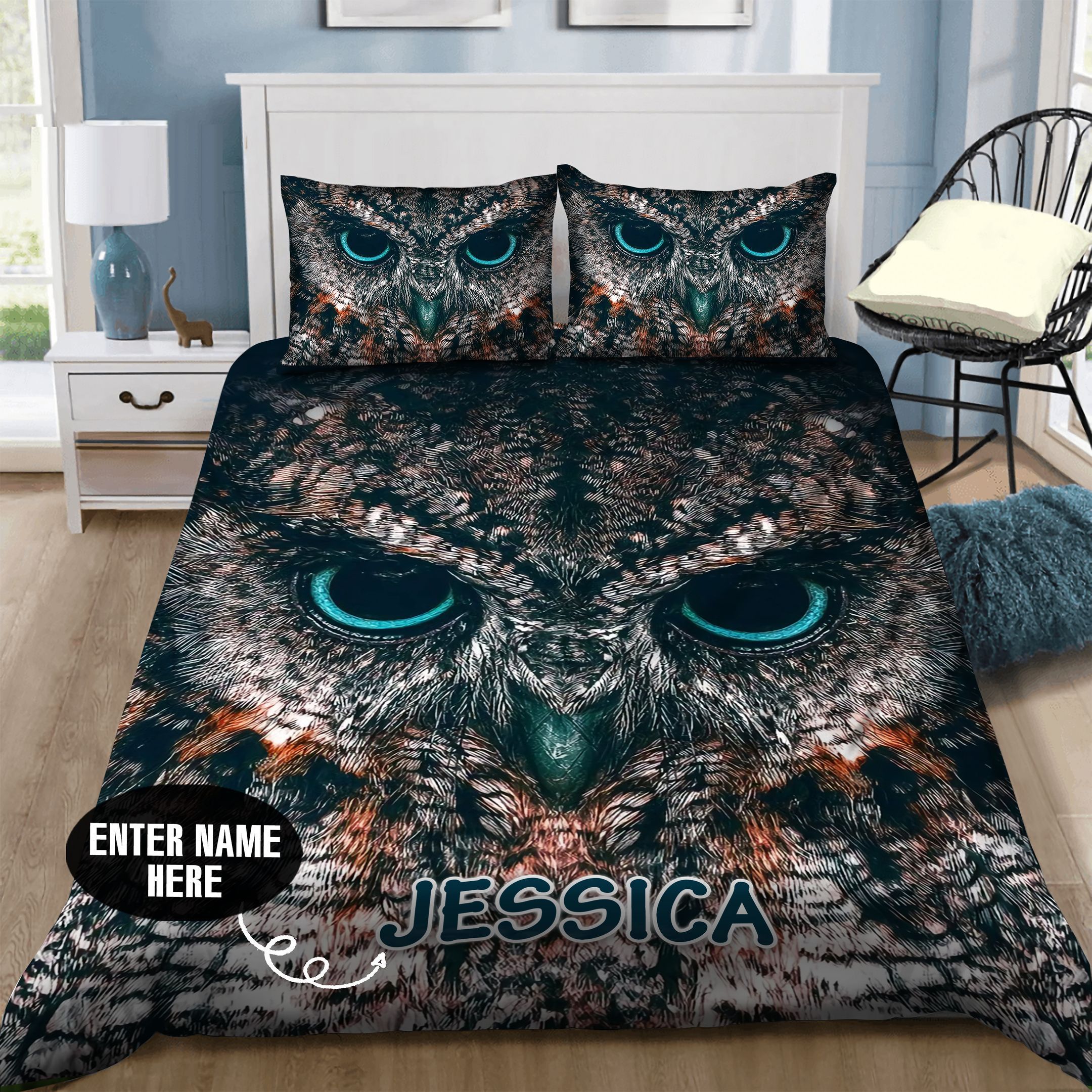 Owl Personalized Bedding Set
