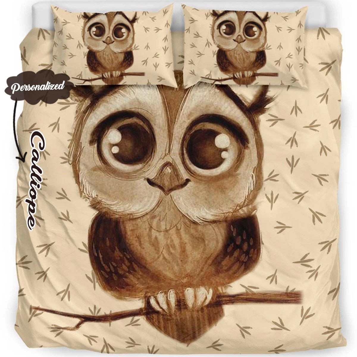 Owl Personalized Bedding Set