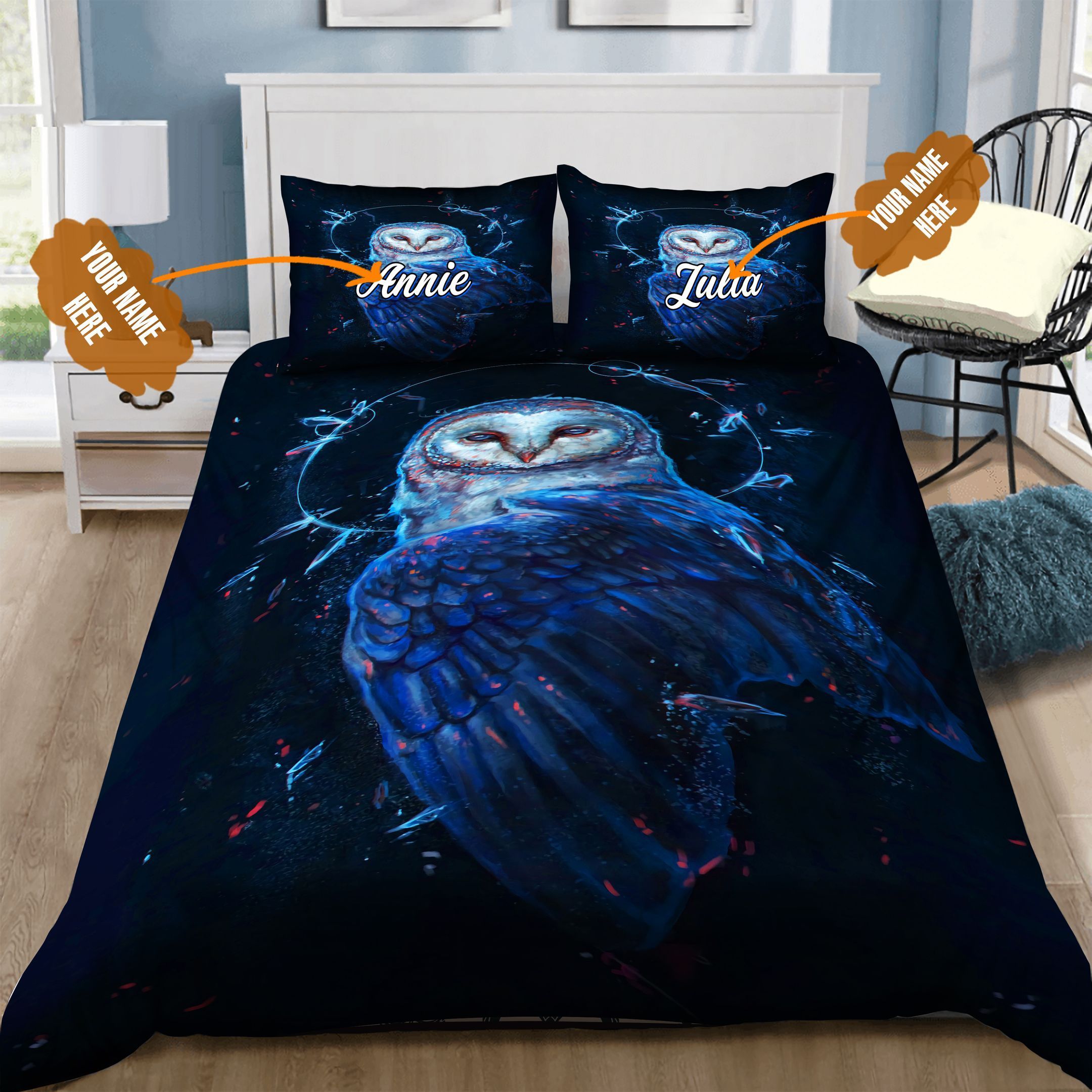 Owl Personalized Bedding Set