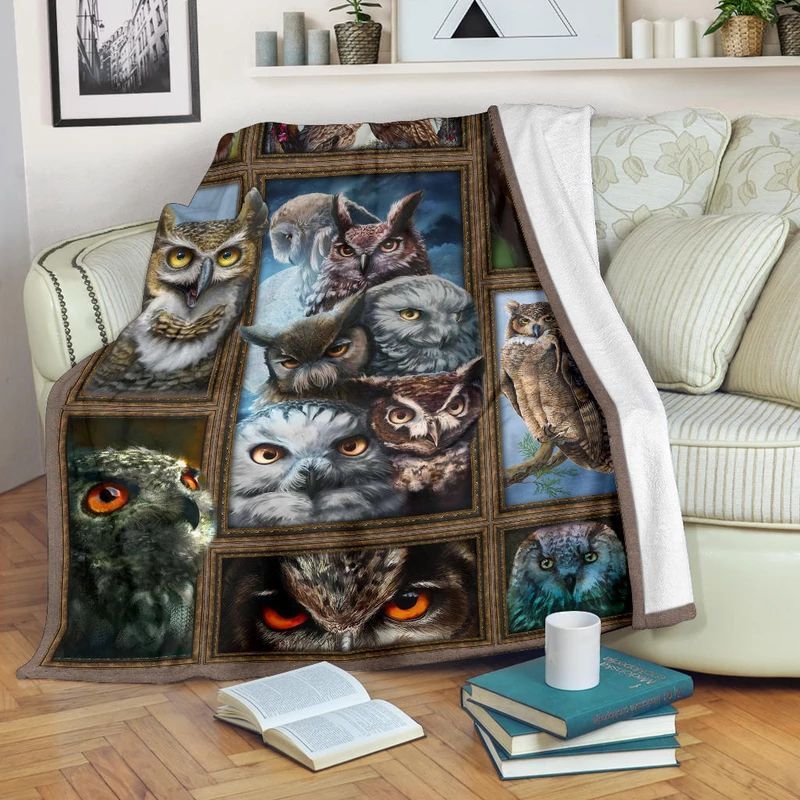 Owl Photoframes Sherpa Fleece Blanket