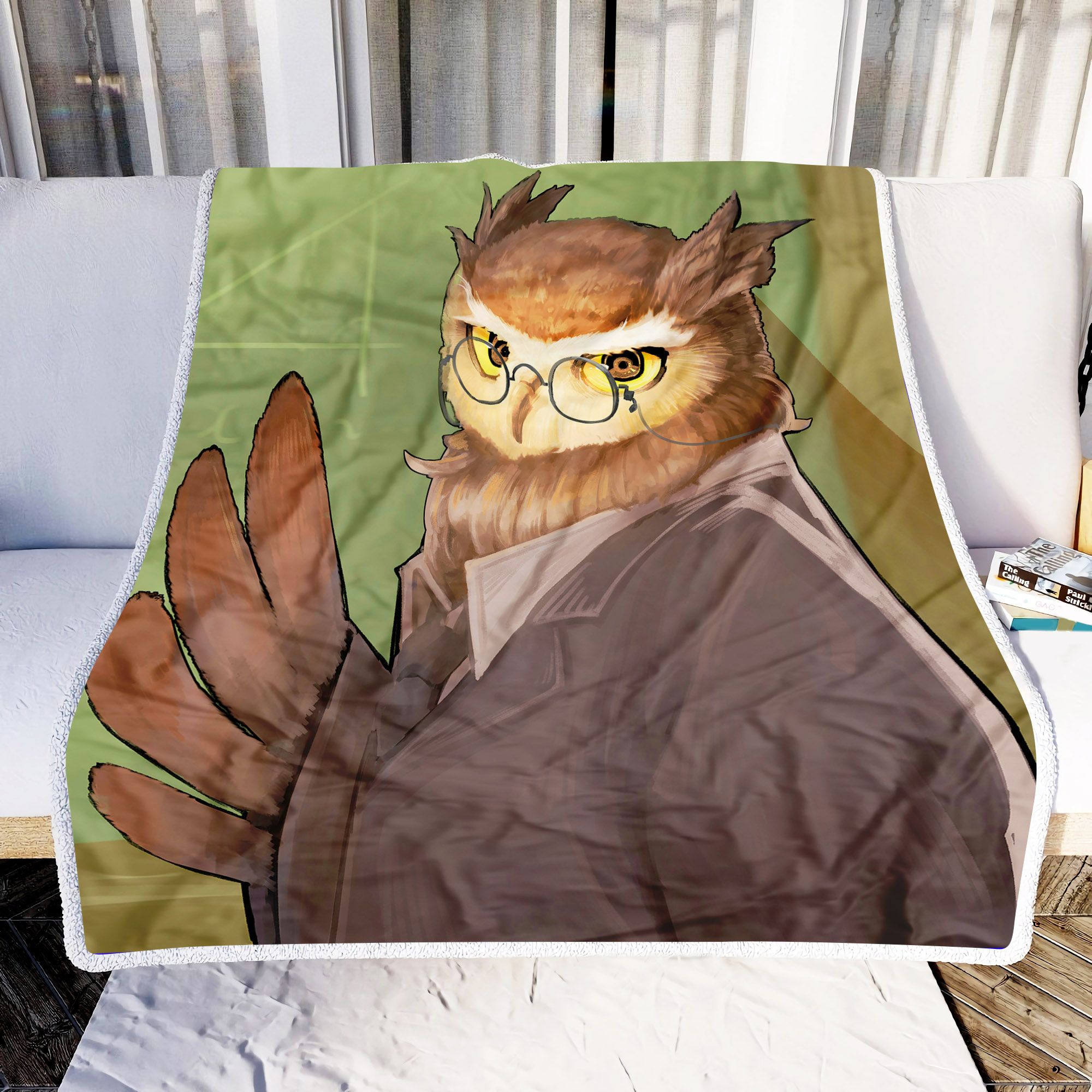 Owl Professor Fleece Blanket