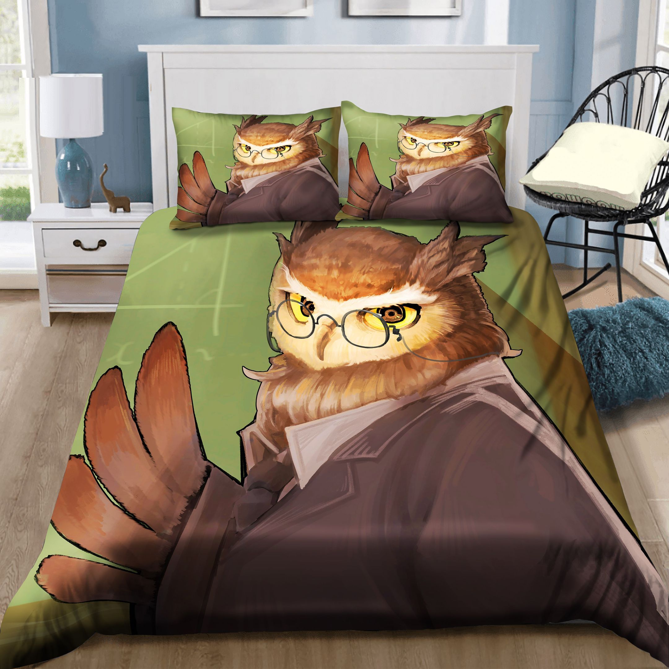 Owl Professor Bedding Set