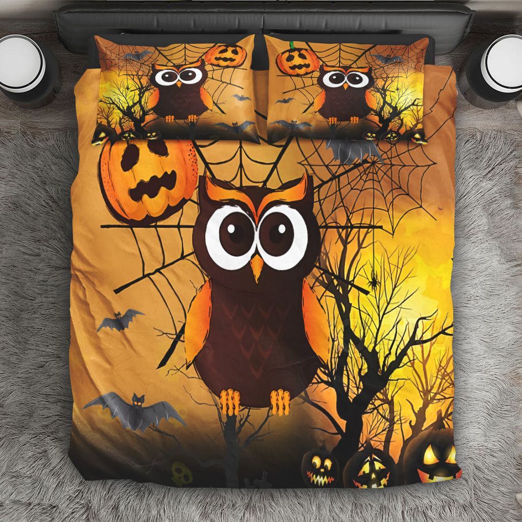 Owl Pumpkin Art Bedding Set