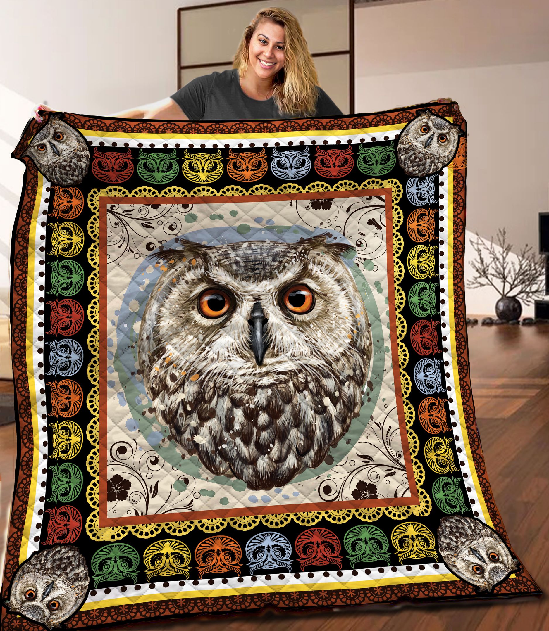 Owl Quilt Blanket C9B010603TA