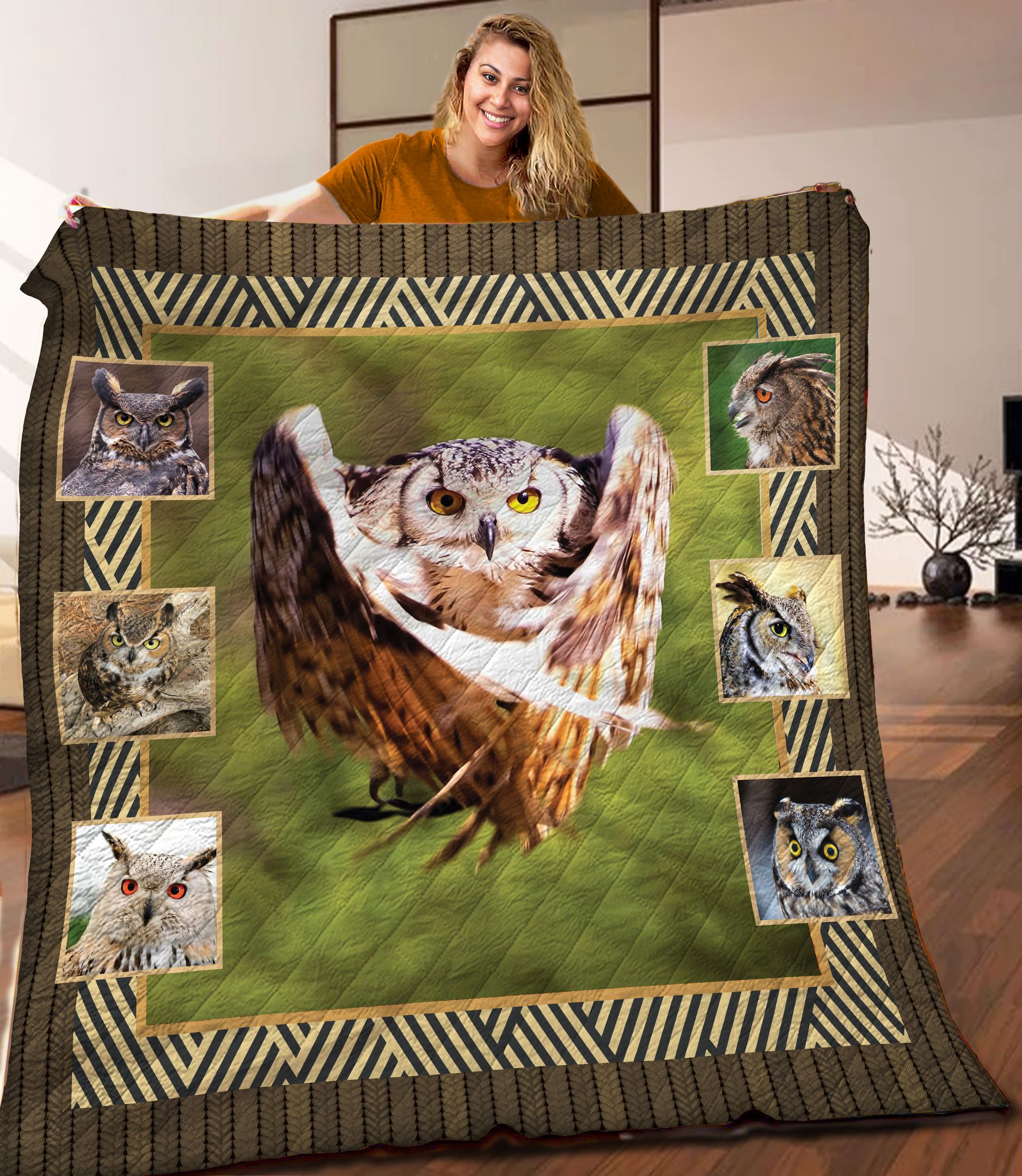 Owl Quilt Blanket C9B030601PT