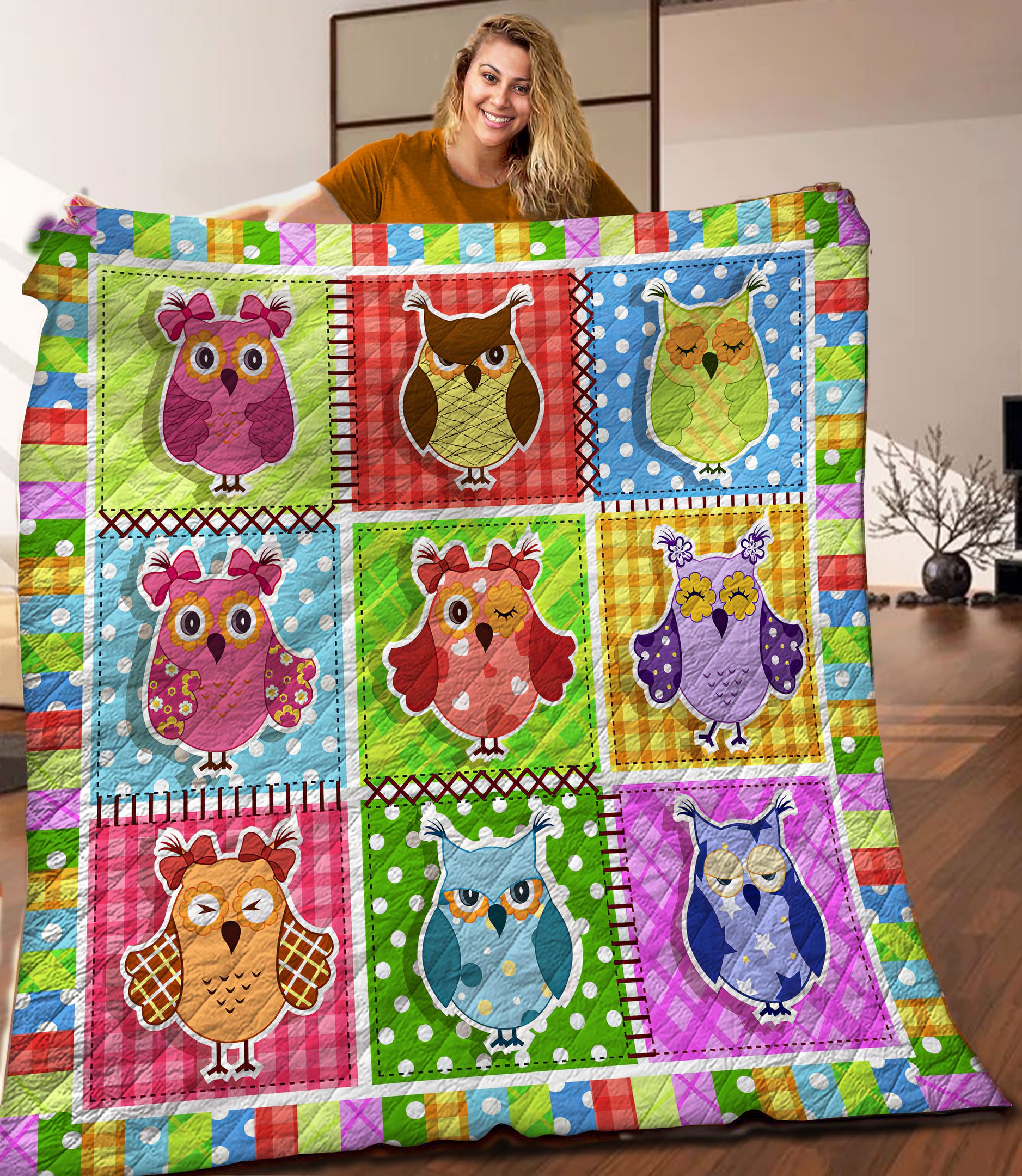 Owl Quilt Blanket C9B120604DL