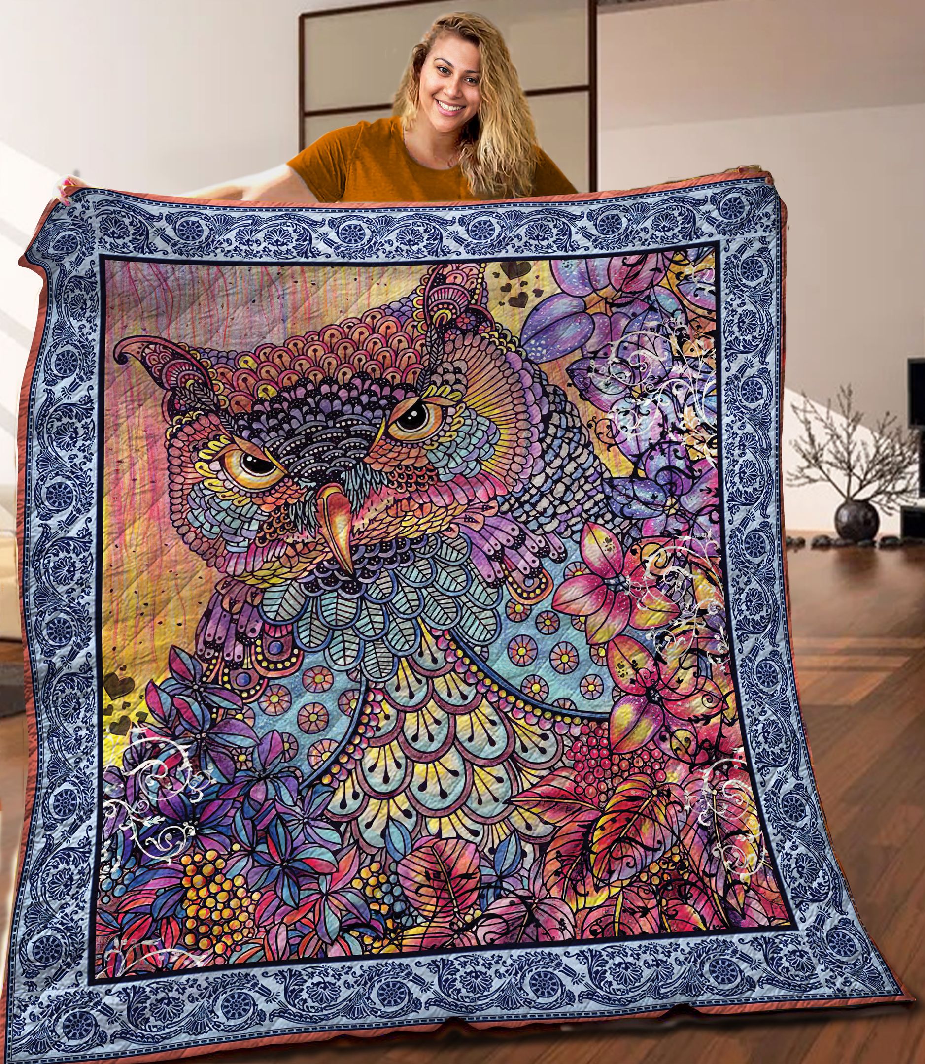 Owl Quilt Blanket C9B300504DL