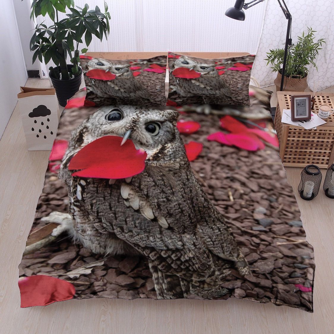 Owl Rose Bedding Set