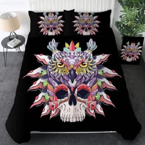 Owl Skull Bedding Set