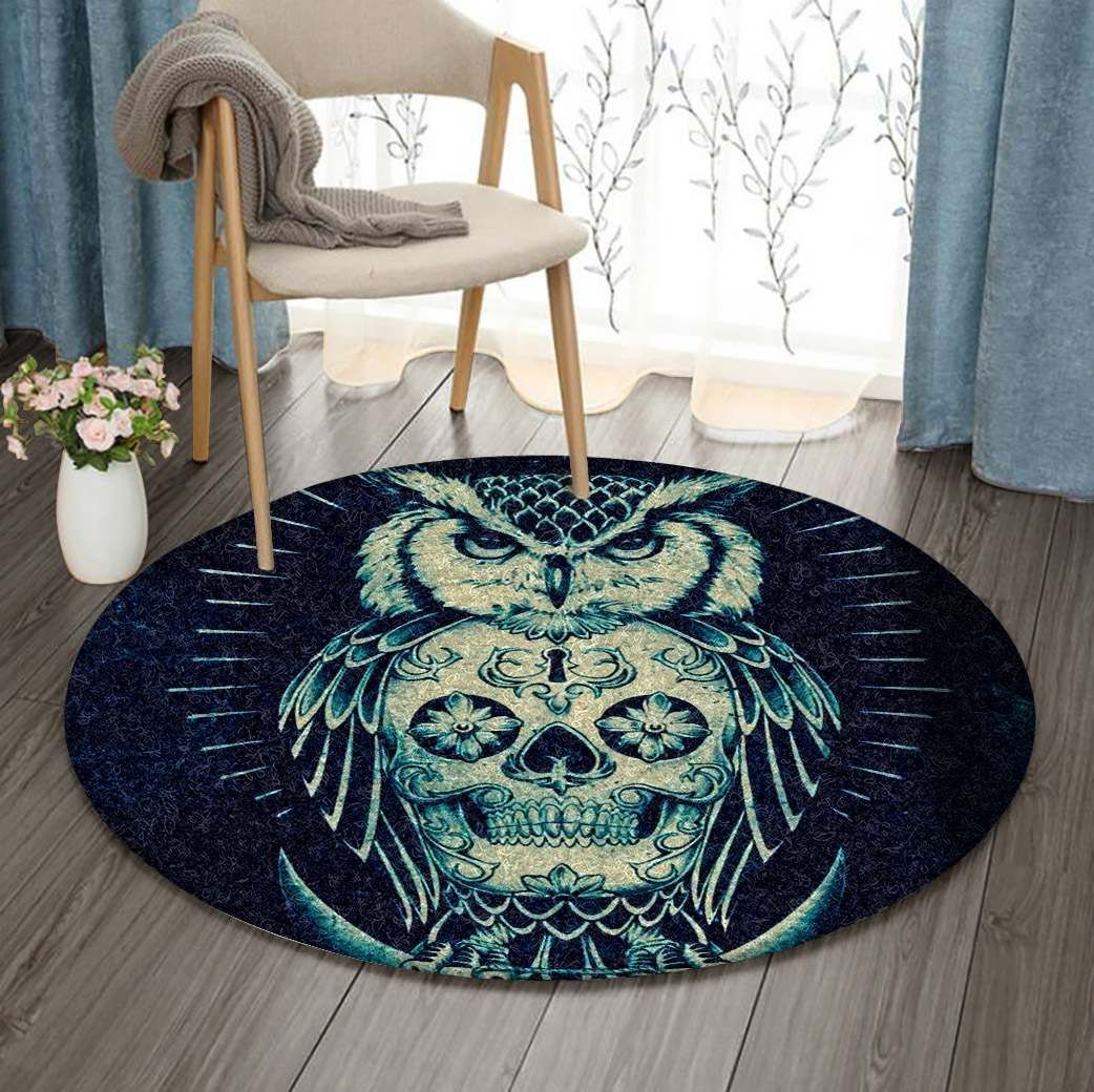 Owl Skull Round Carpet