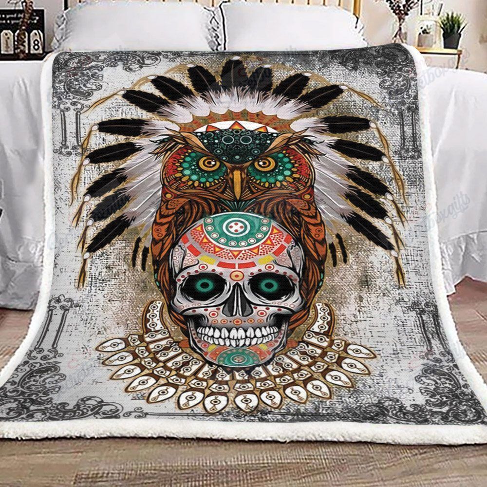 Owl Skull Fleece Blanket