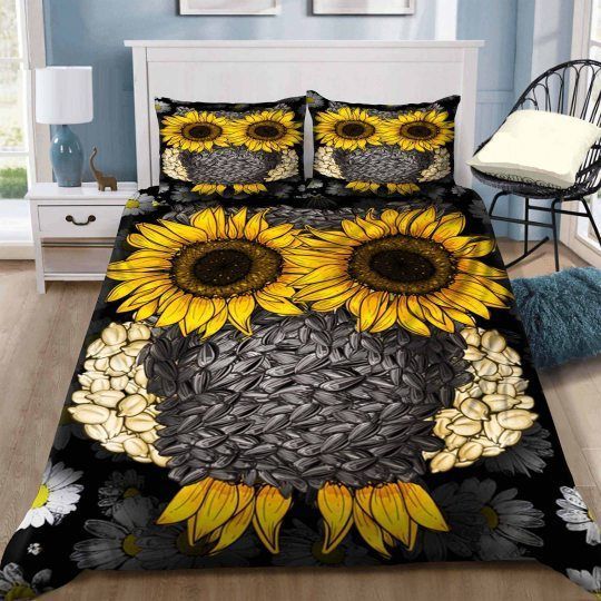 Owl Sunflower Bedding Set