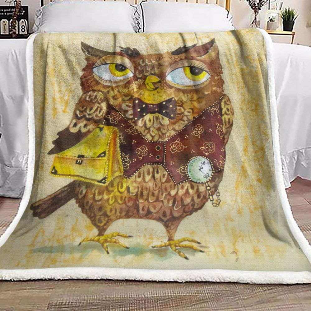 Owl Teacher Sherpa Fleece Blanket