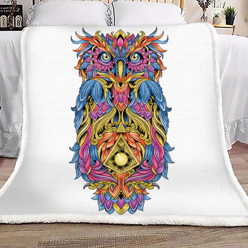 Owl Sherpa Fleece Blanket