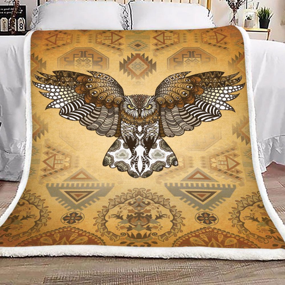 Owl Sherpa Fleece Blanket
