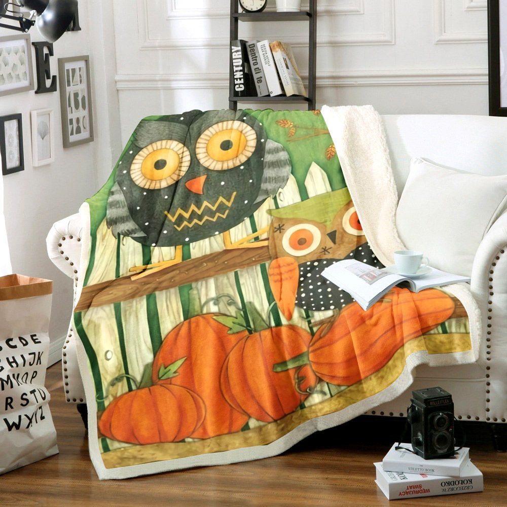 Owl Sherpa Fleece Blanket