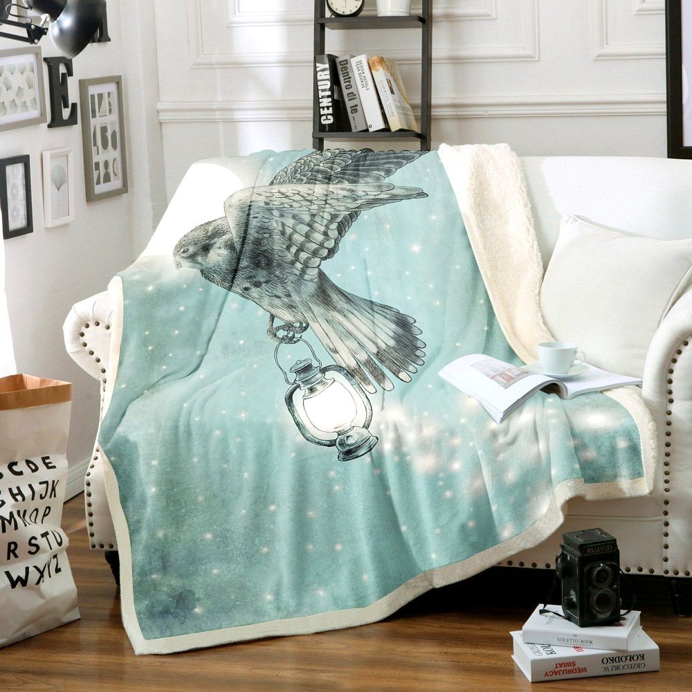 Owl Sherpa Fleece Blanket
