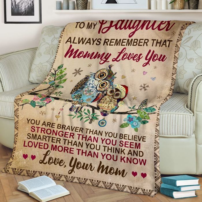 Owl To My Daughter Always Remember That Mommy Loves You Sherpa Fleece Blanket