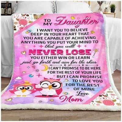 Owl To My Daughter Sherpa Fleece Blanket