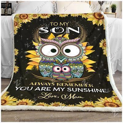 Owl To My Son My Sunshine Sherpa Fleece Blanket