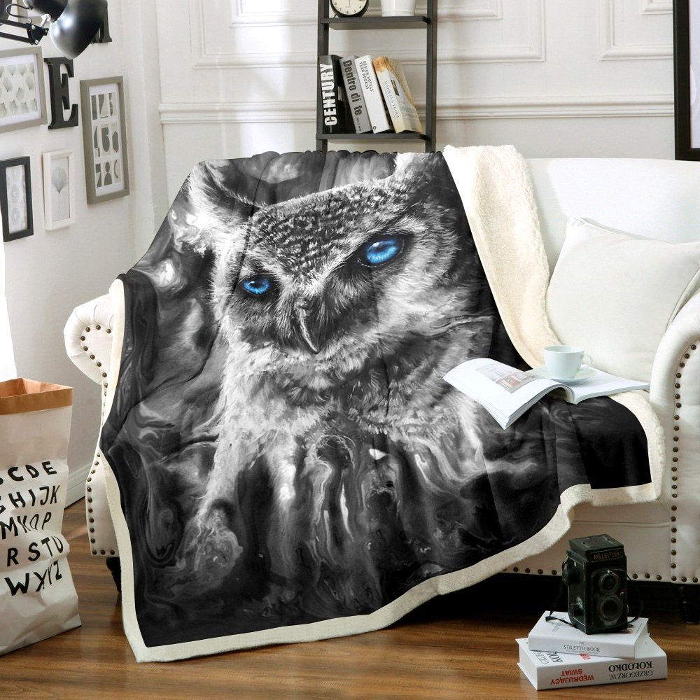 Owl Sherpa Fleece Blanket