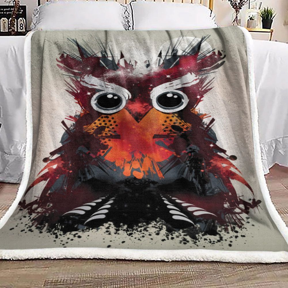 Owl Universe Sherpa Fleece Blanket