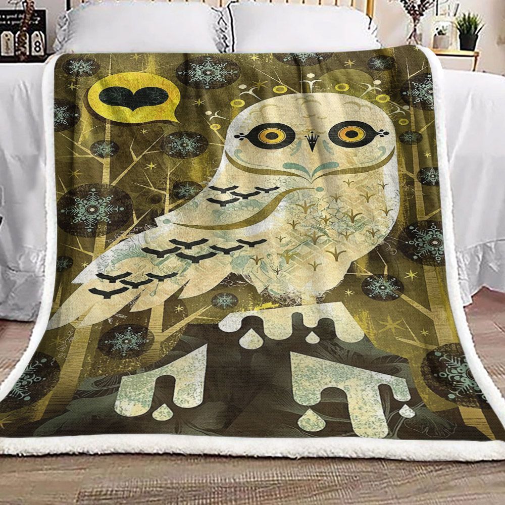 Owl Sherpa Fleece Blanket