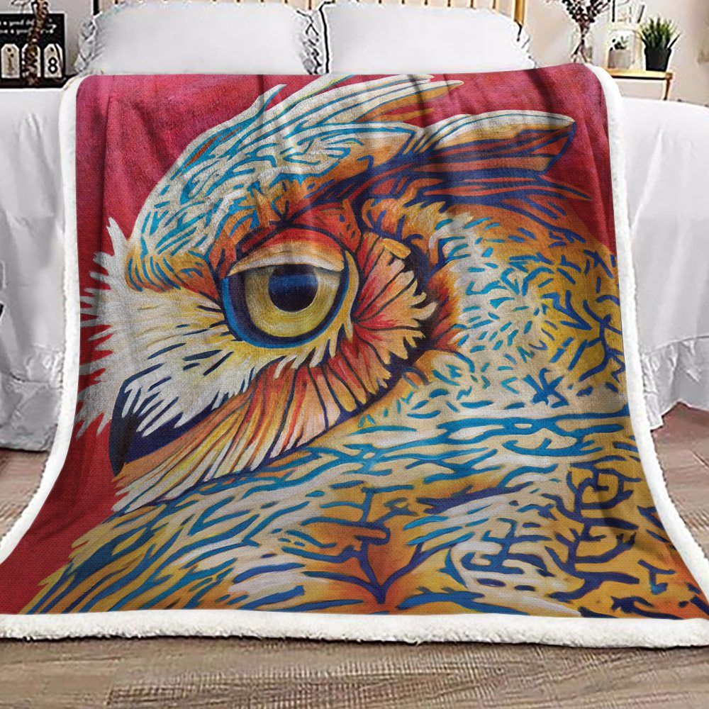 Owl Sherpa Fleece Blanket