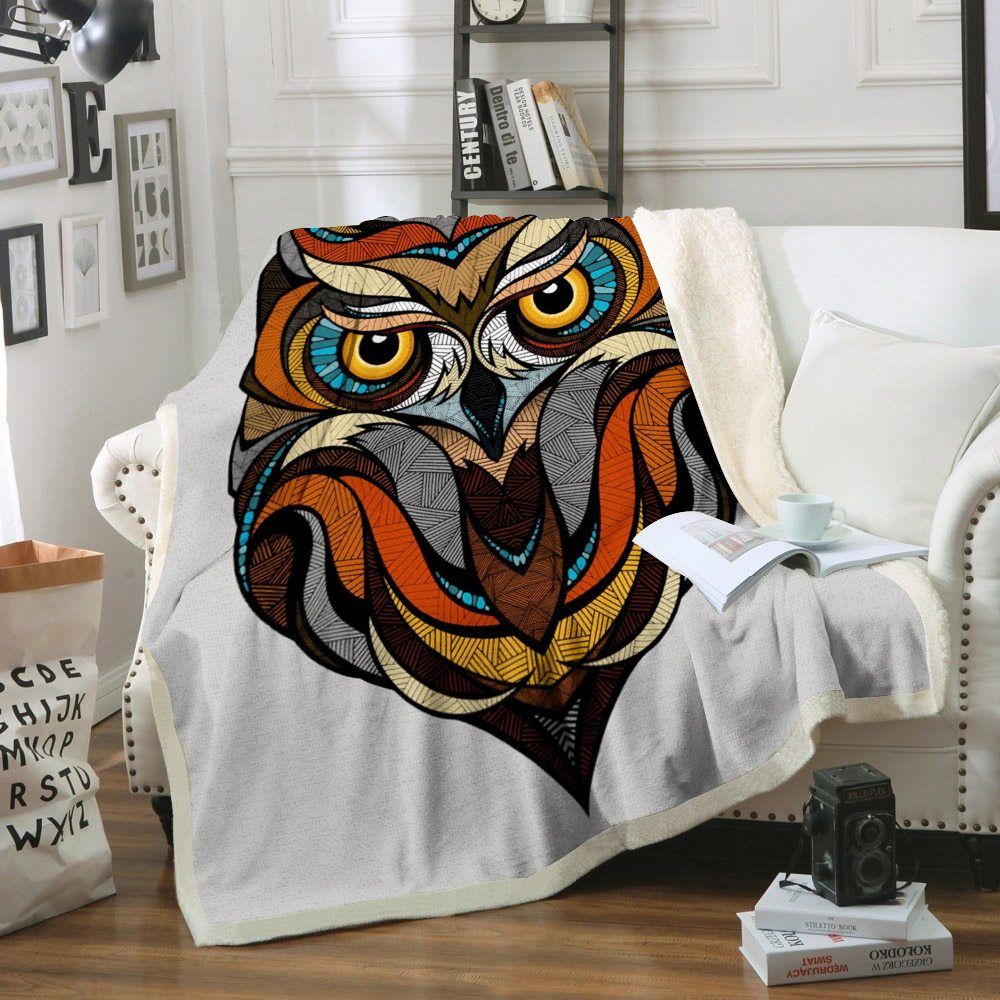 Owl Sherpa Fleece Blanket