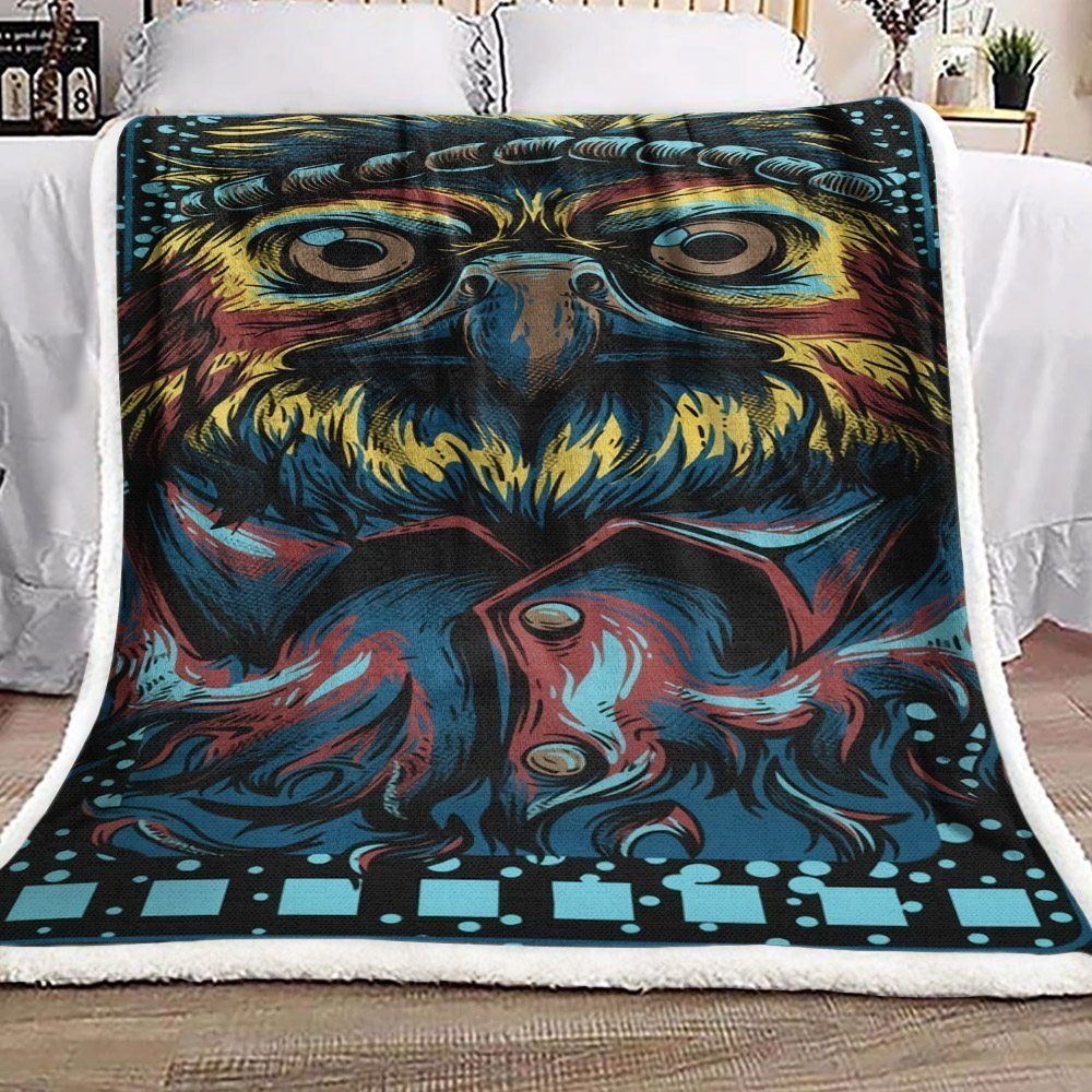 Owl Sherpa Fleece Blanket