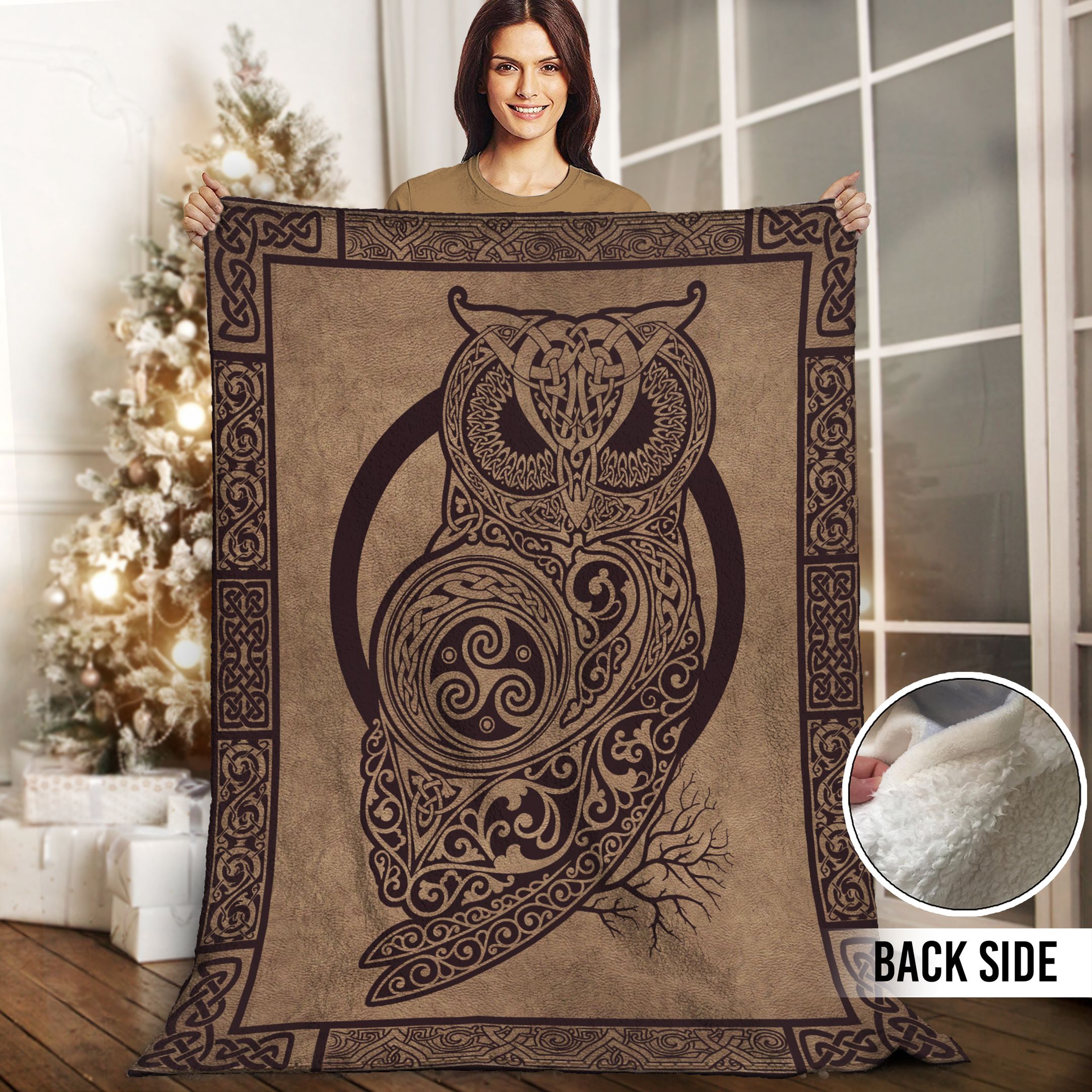Owl Wicca Sherpa Fleece Blanket