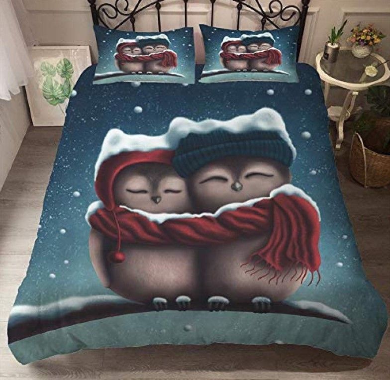 Owl Winter Love Bedding Set