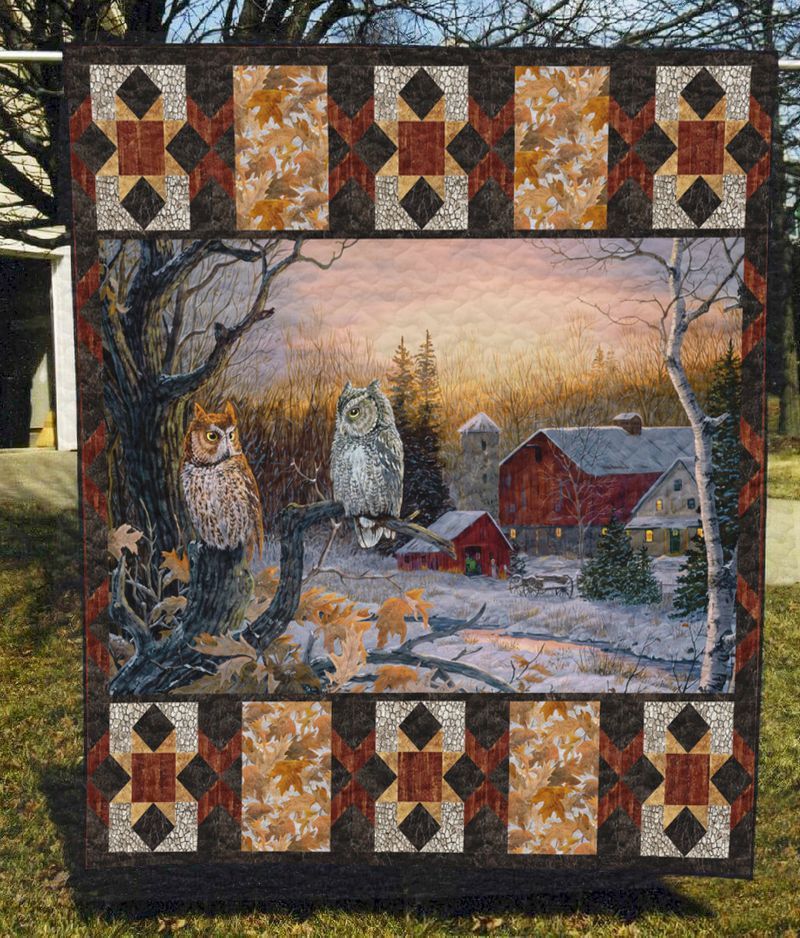 Owl Winter Owl Quilt Blanket Dhc04011745Dd