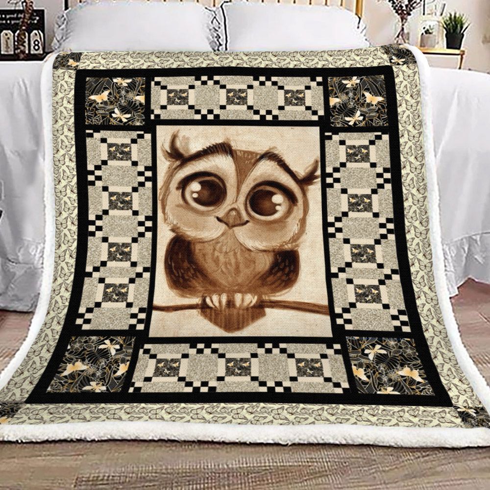 Owl Sherpa Fleece Blanket