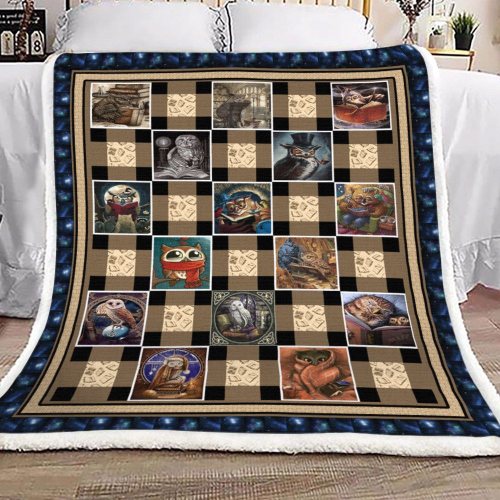Owl Sherpa Fleece Blanket