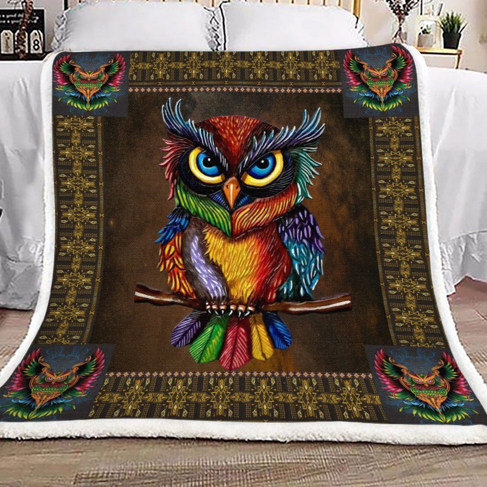 Owl Sherpa Fleece Blanket