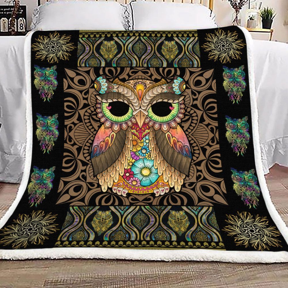 Owl Sherpa Fleece Blanket