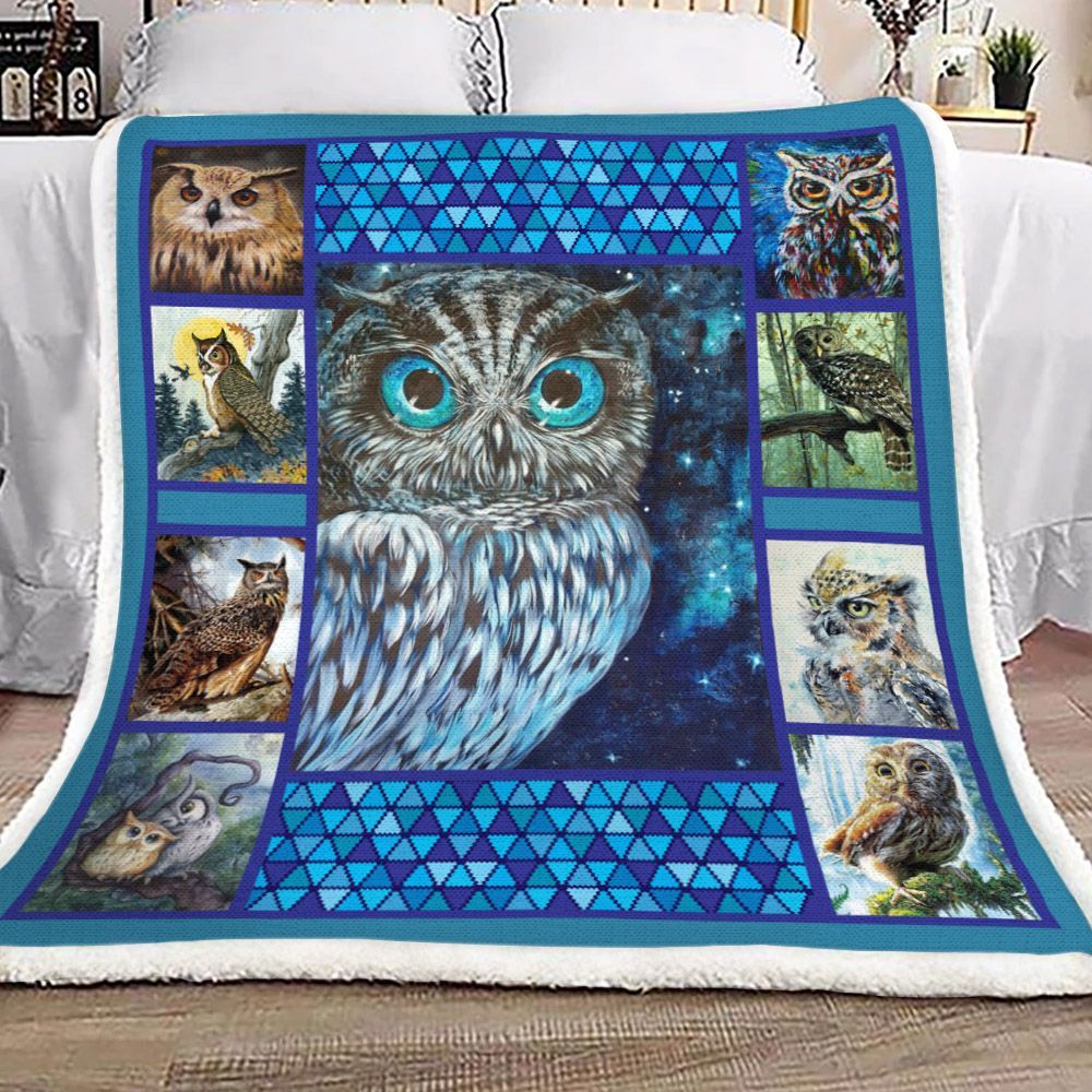 Owl Sherpa Fleece Blanket