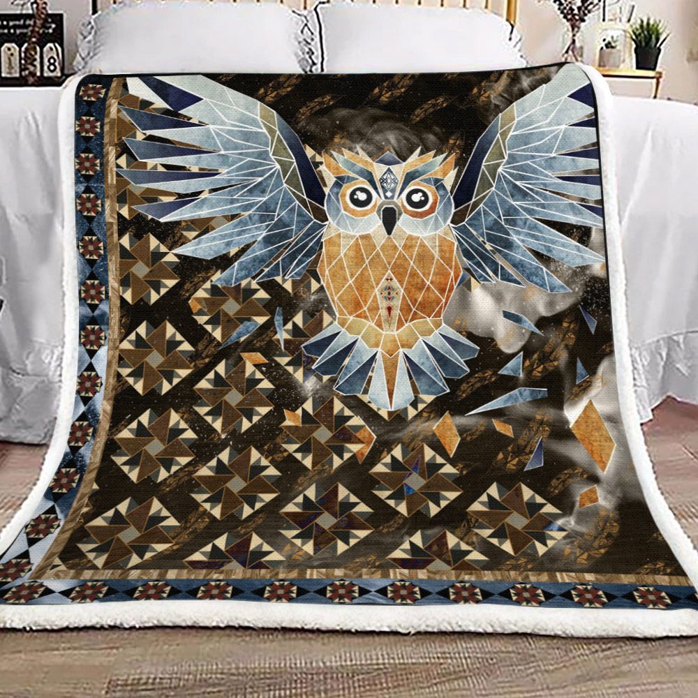 Owl Sherpa Fleece Blanket