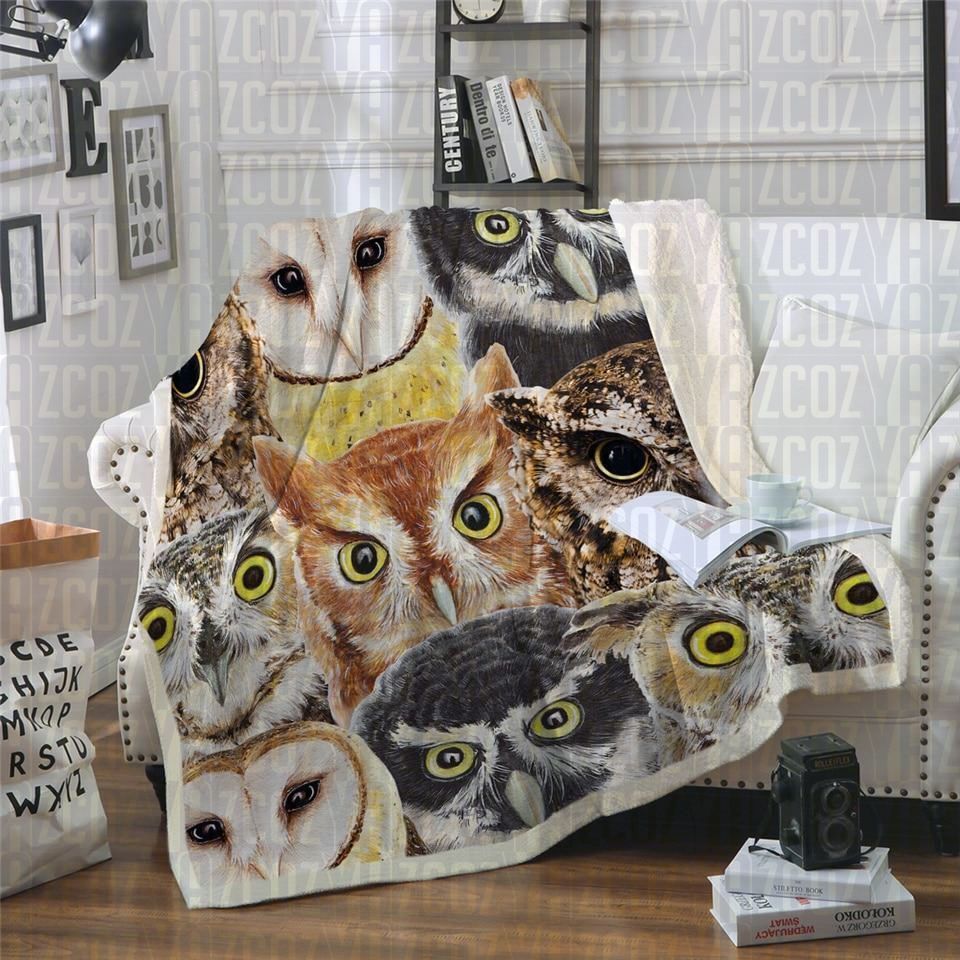 Owls A Looking Sherpa Fleece Blanket