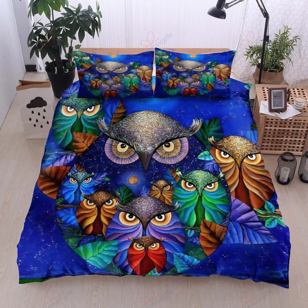 Owls Blue Bedding Set