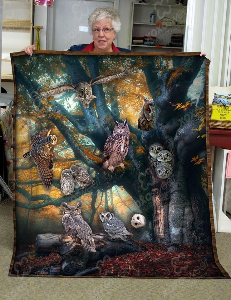 Owls Sherpa Fleece Blanket